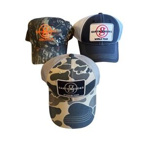 Garth Brooks Hat Lot of 3 World Tour Stadium Tour Camo Trucker Snapback Caps‎